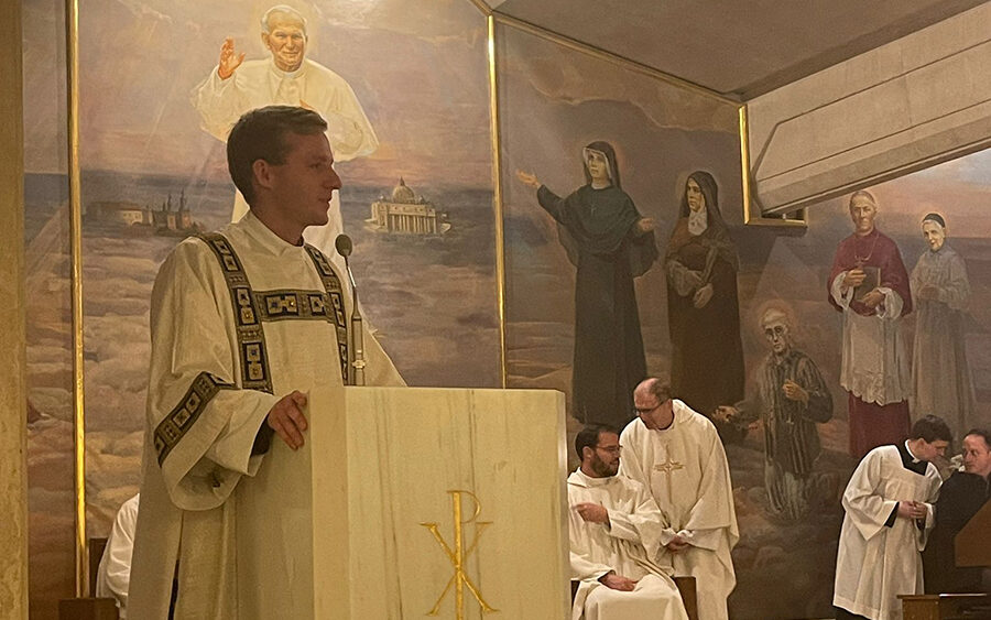 El P. Marcin Jablonski, LC, ordenado diácono en el Santuario San Juan Pablo II de Cracovia