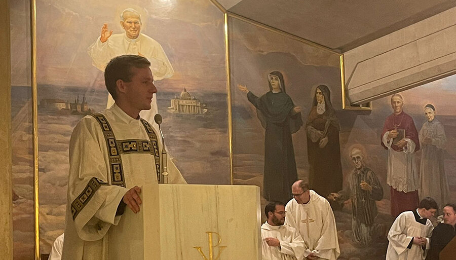 El P. Marcin Jablonski, LC, ordenado diácono en el Santuario San Juan Pablo II de Cracovia